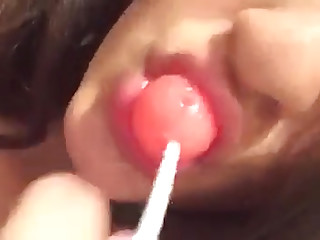 Lollypop masturbation