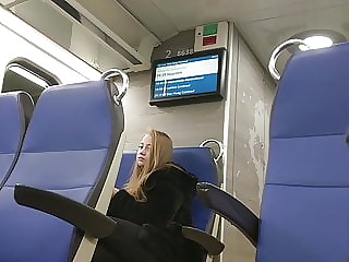 Girl on train watching my bulge
