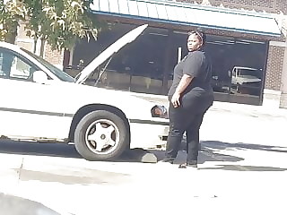 SBBW Wide Big Black Booty caught me outside filming